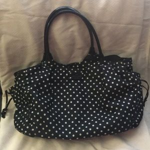 Kate Spade Stevie diaper bag—black, white & red